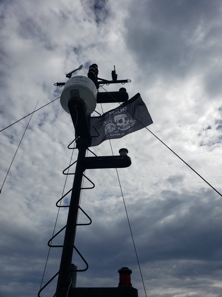 Blackout Island Logo Slower Lower Keys Boat Flag