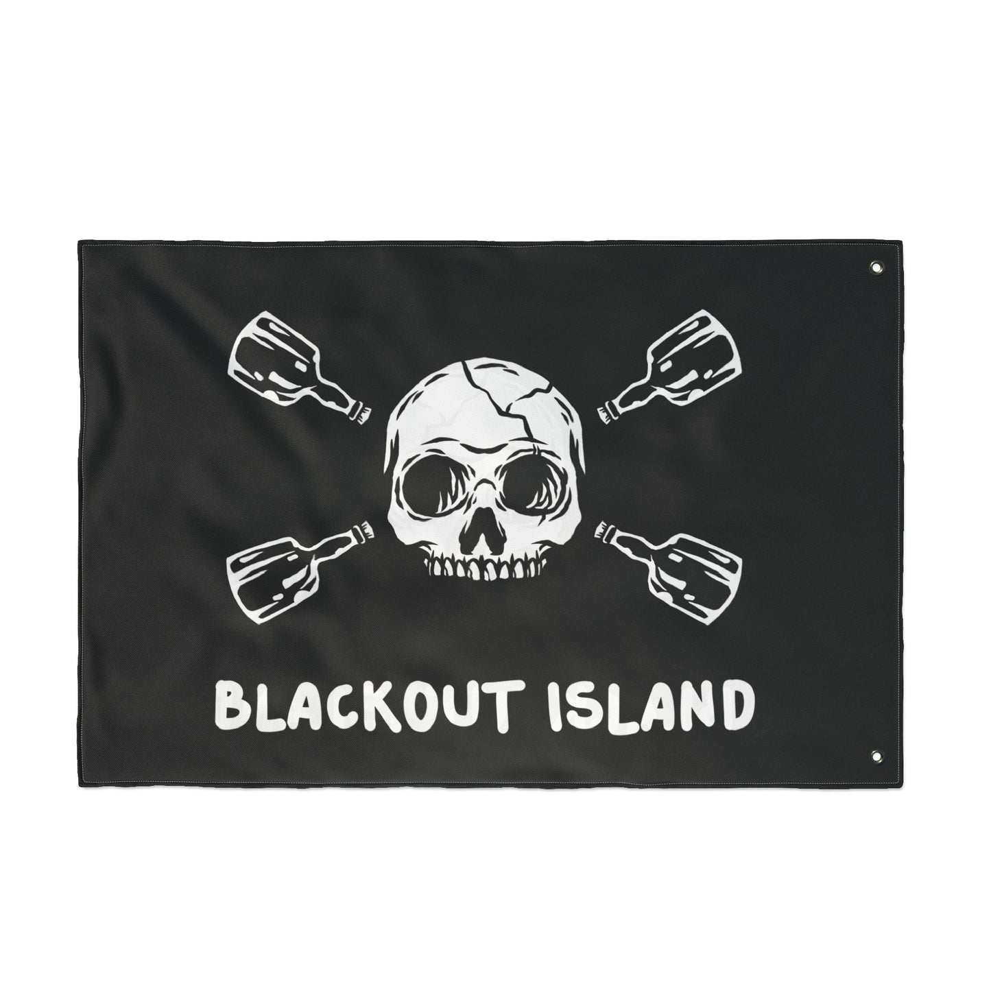 Blackout Island Skull & Bottles Boat Flag