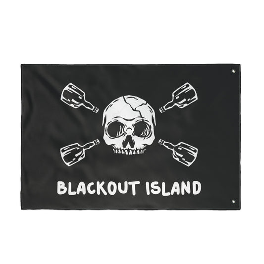 Blackout Island Skull & Bottles Boat Flag