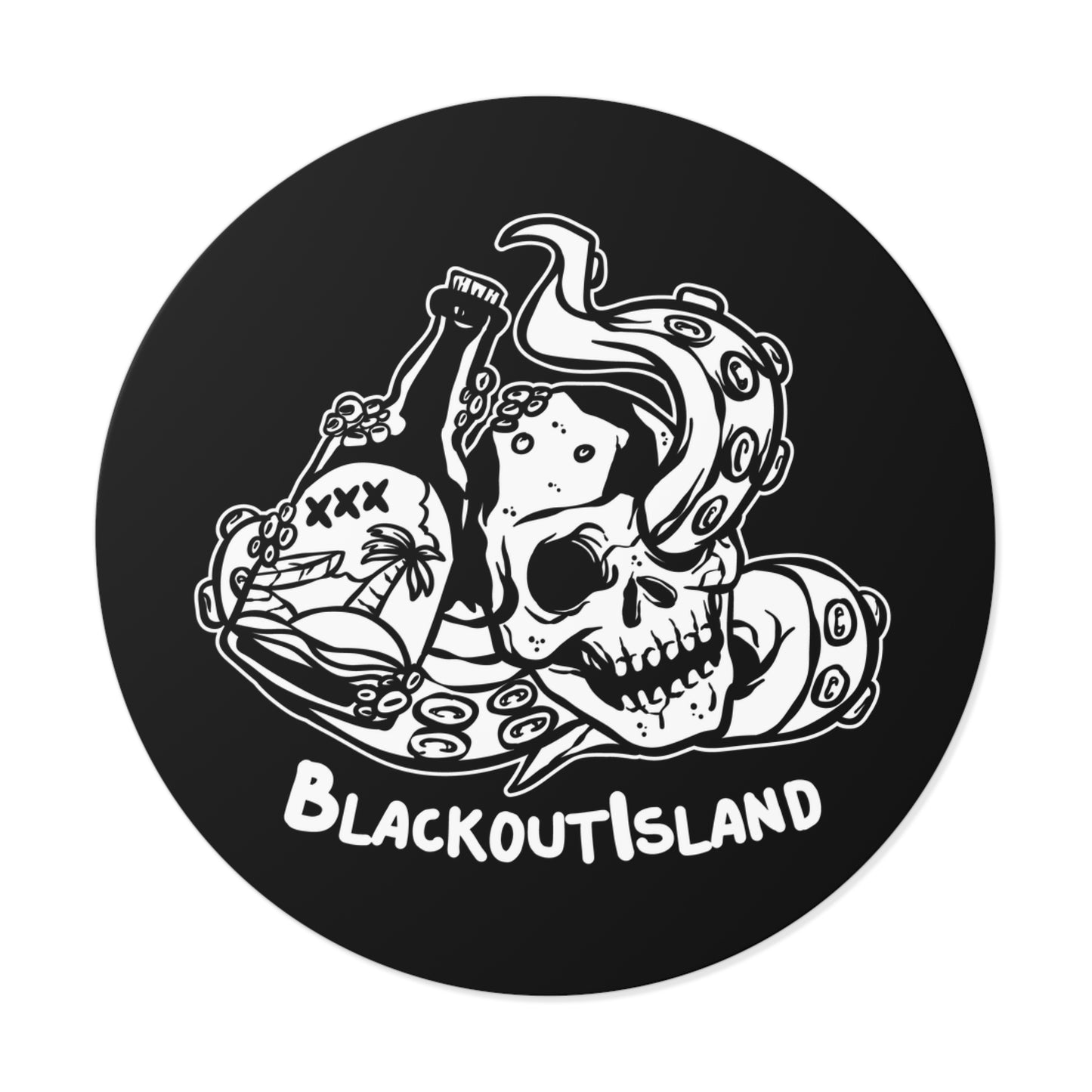 Blackout Island Dark Logo Waterproof Sticker