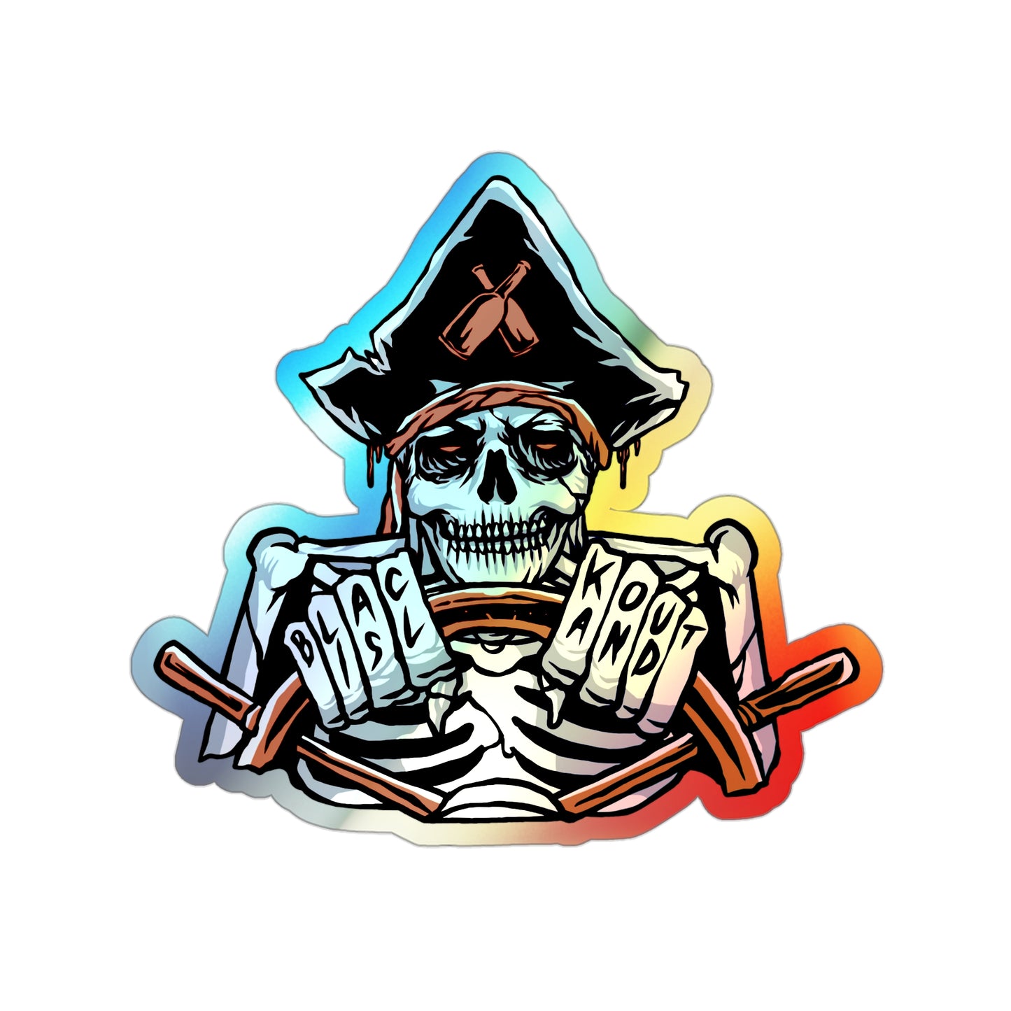 Pirate Captain Kunkle Tattoos Holographic Waterproof Sticker