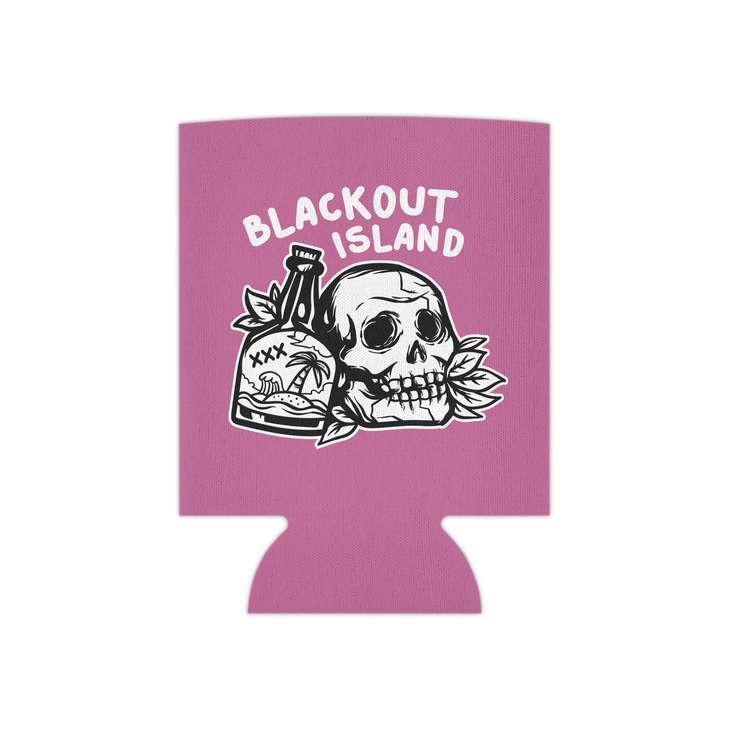 Blackout Island Logo Pink Drinking Can Cooler Koozie