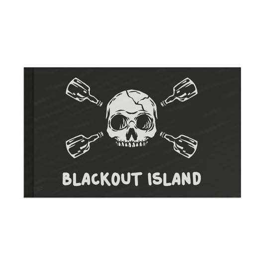 Blackout Island Skull and Bottle Boat Flag