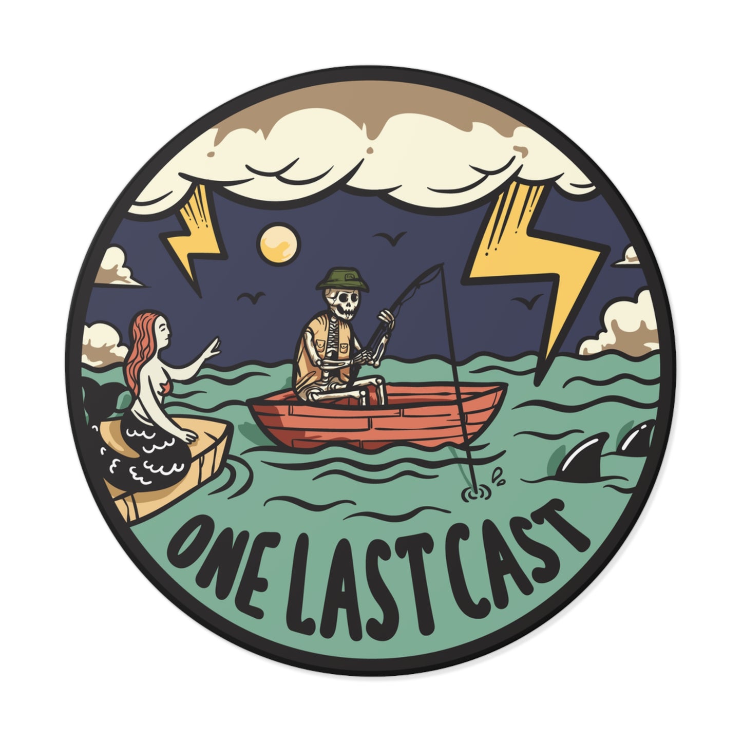 One Last Cast Waterproof Sticker