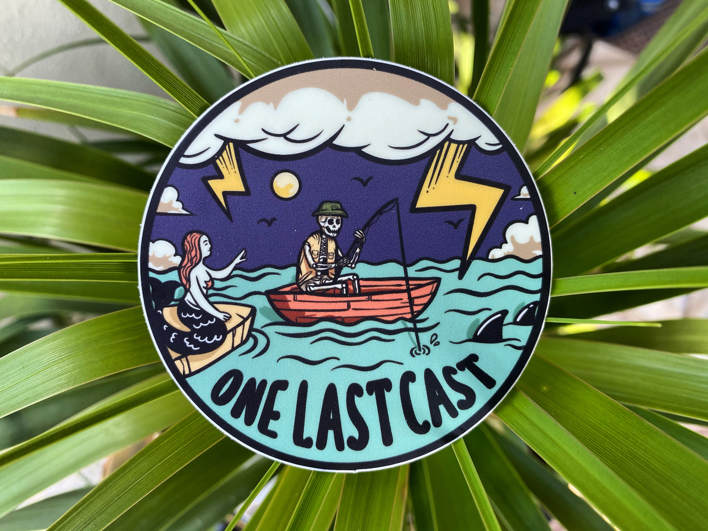 One Last Cast Waterproof Sticker