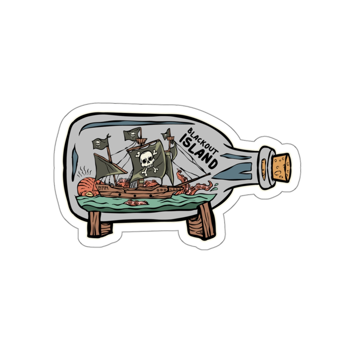 Ship in a Bottle Waterproof Sticker