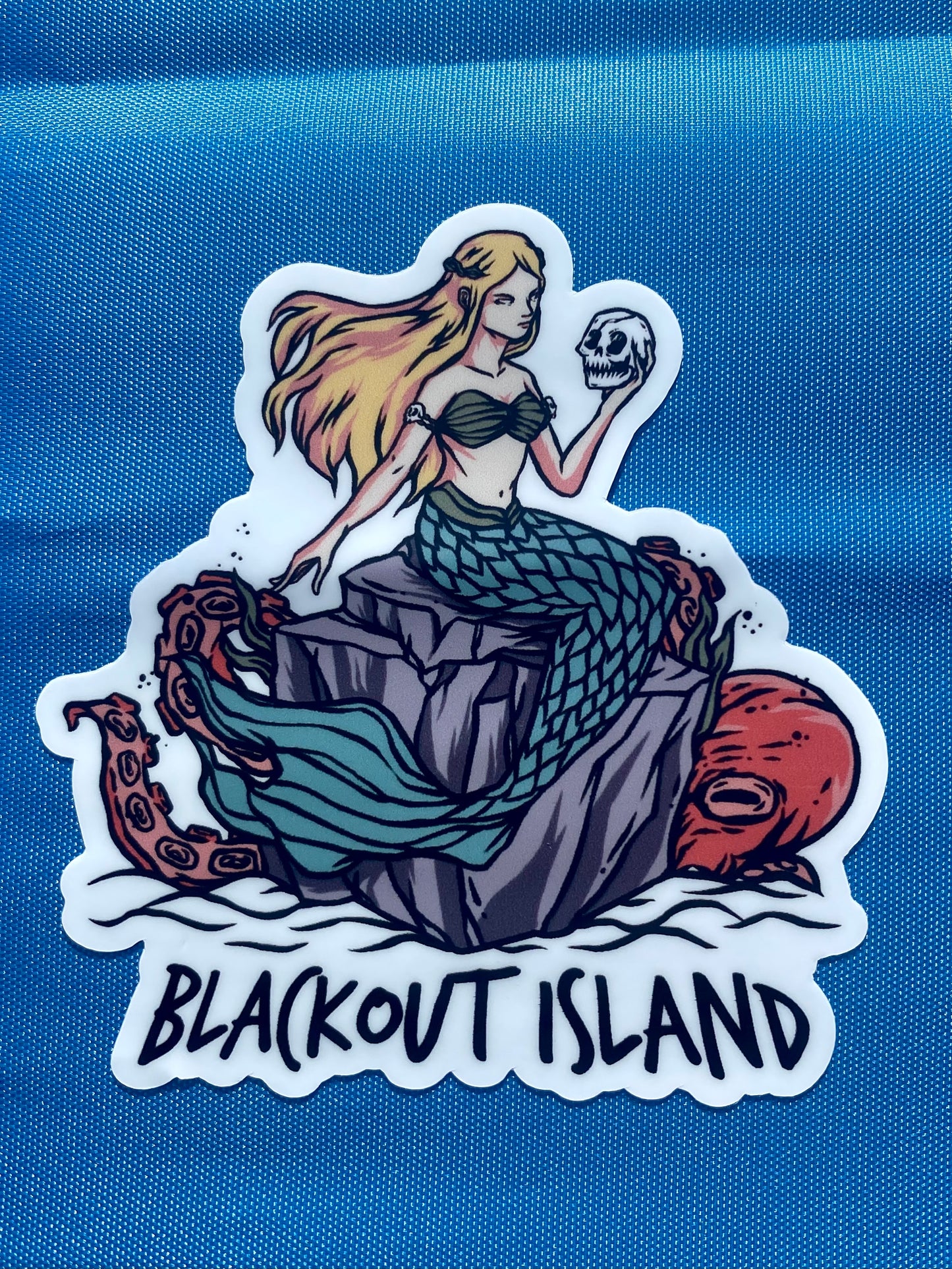 Mermaid and Skull Waterproof Sticker