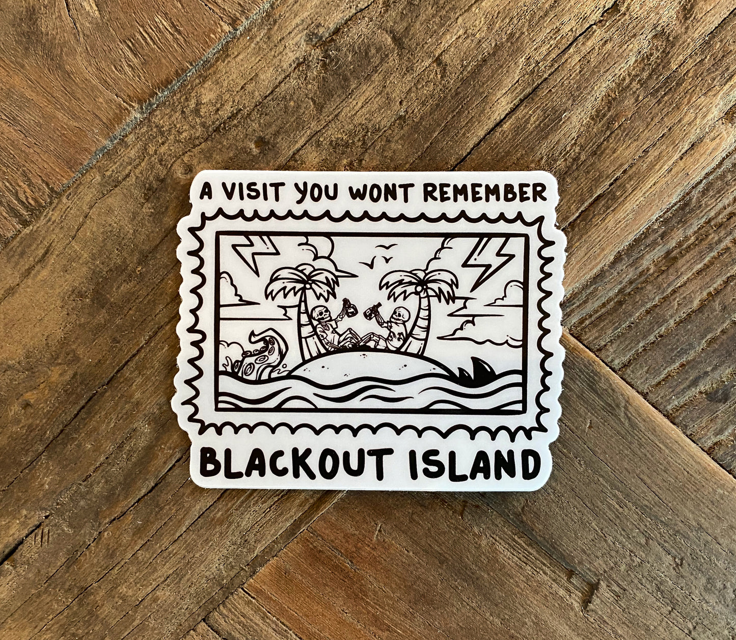 A Visit You Wont Remember Black and White Waterproof Sticker