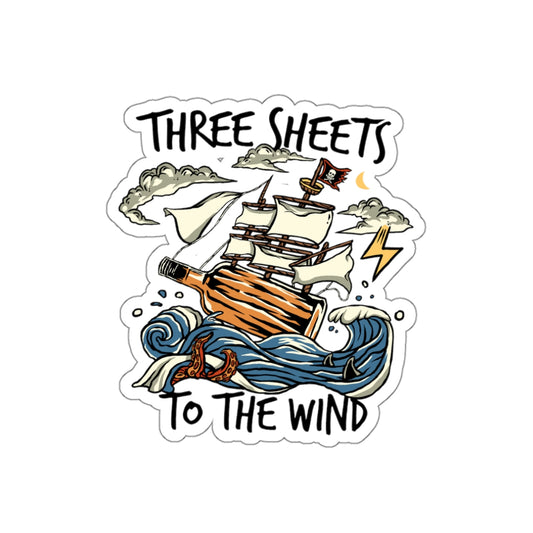 Three Sheets to the Wind Waterproof Sticker