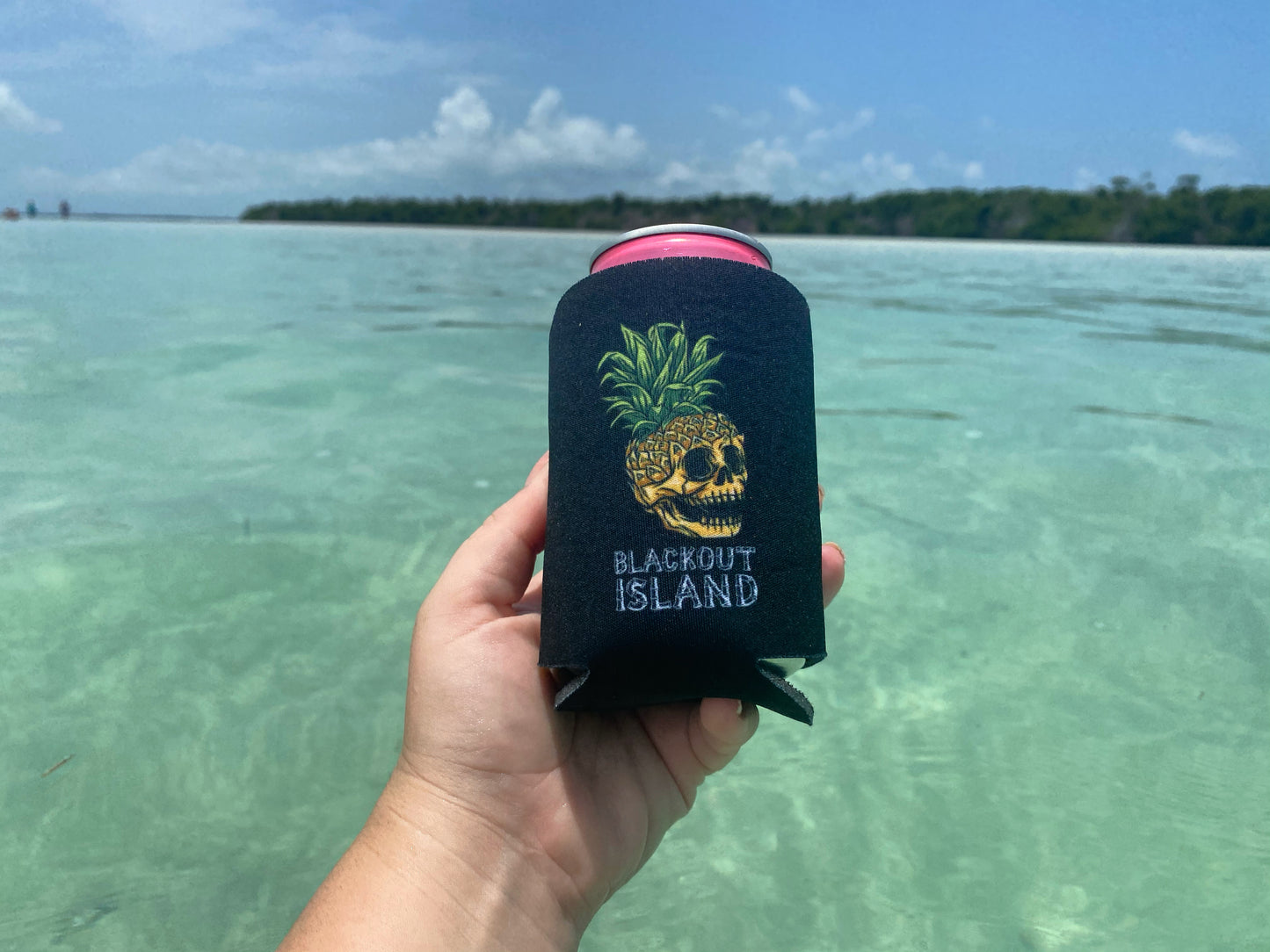 Blackout Island Pineapple Skull Drinking Can Cooler Koozie