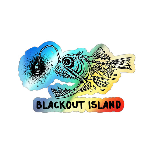 Blackout Island Zombie Angler Fish Holographic Waterproof Sticker