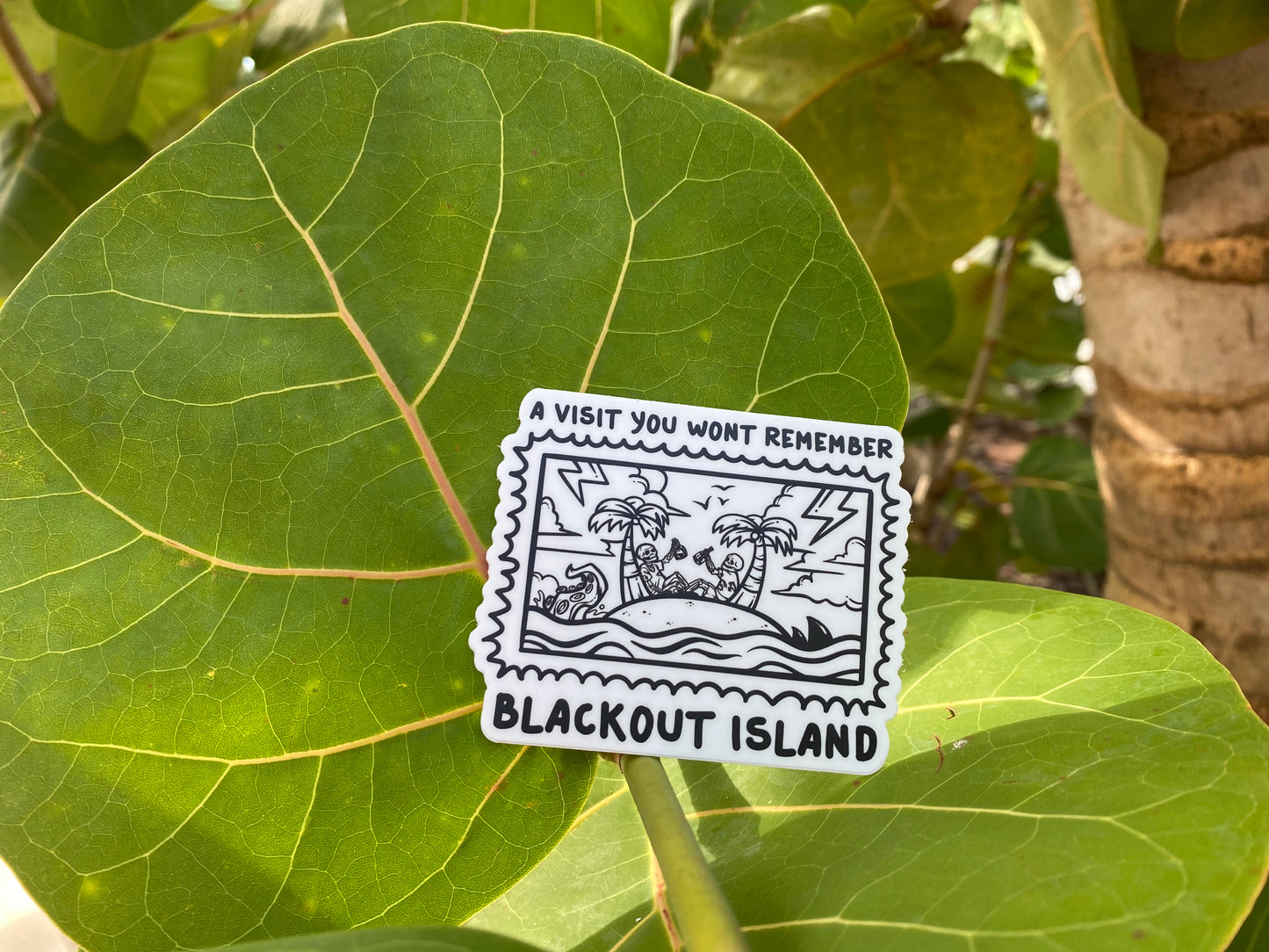 A Visit You Wont Remember Black and White Waterproof Sticker