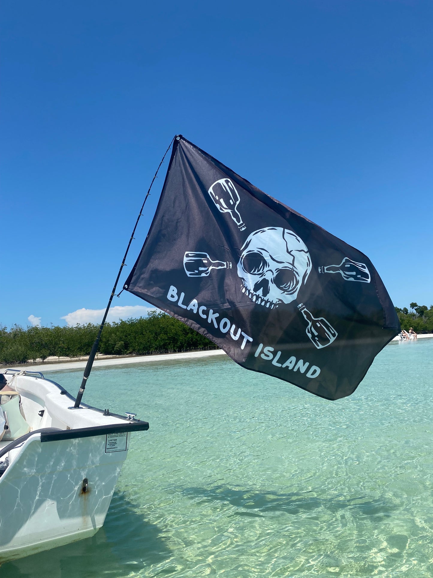 Blackout Island Skull and Bottle Boat Flag