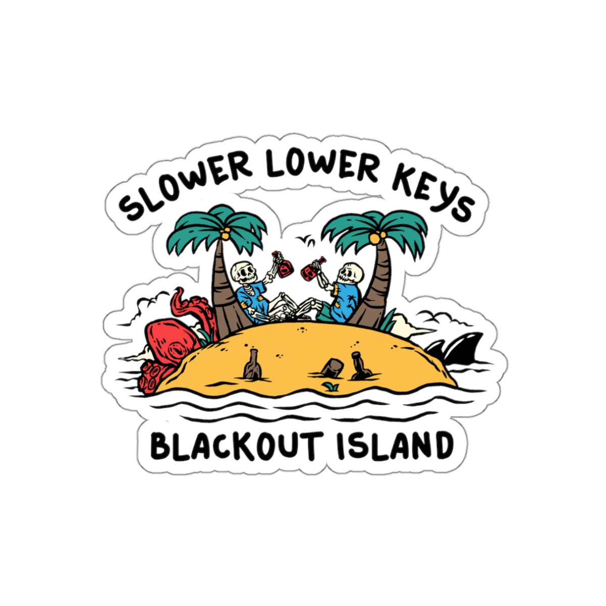 Blackout Island Slower Lower Keys Waterproof Sticker