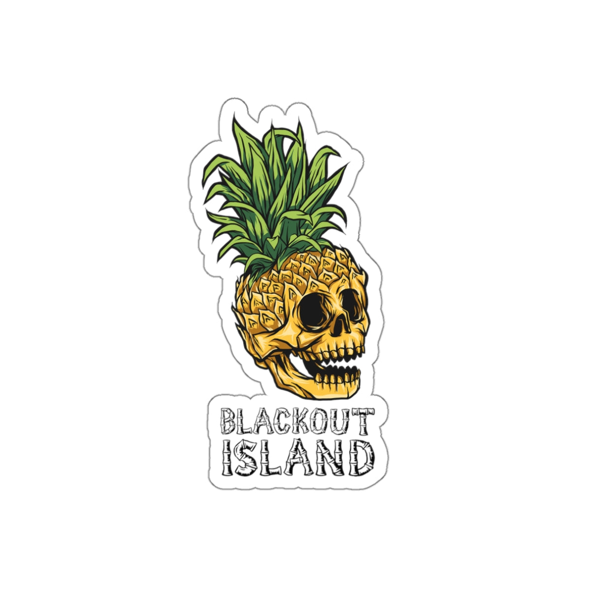 Pineapple Skull Waterproof Sticker