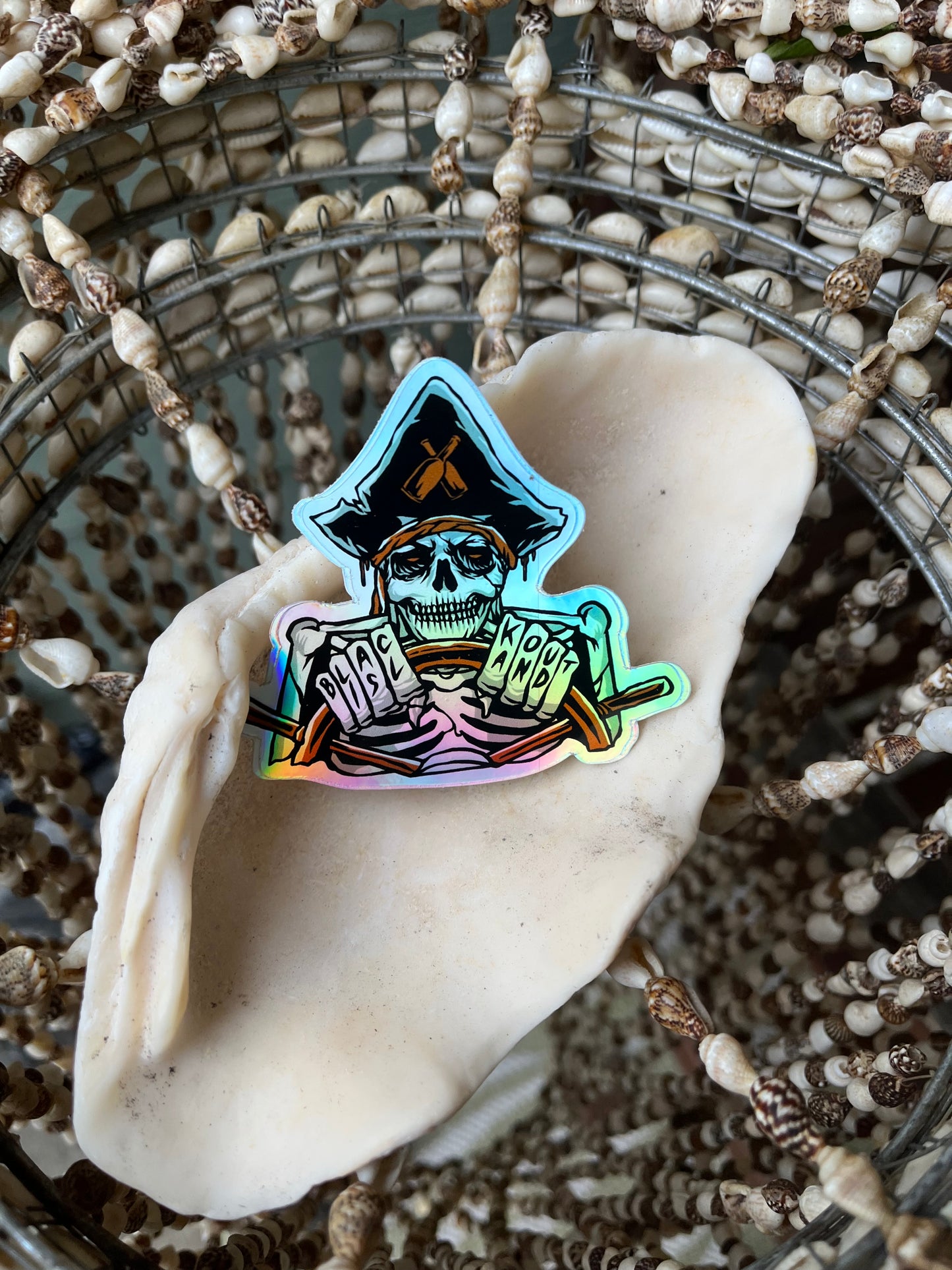 Pirate Captain Kunkle Tattoos Holographic Waterproof Sticker