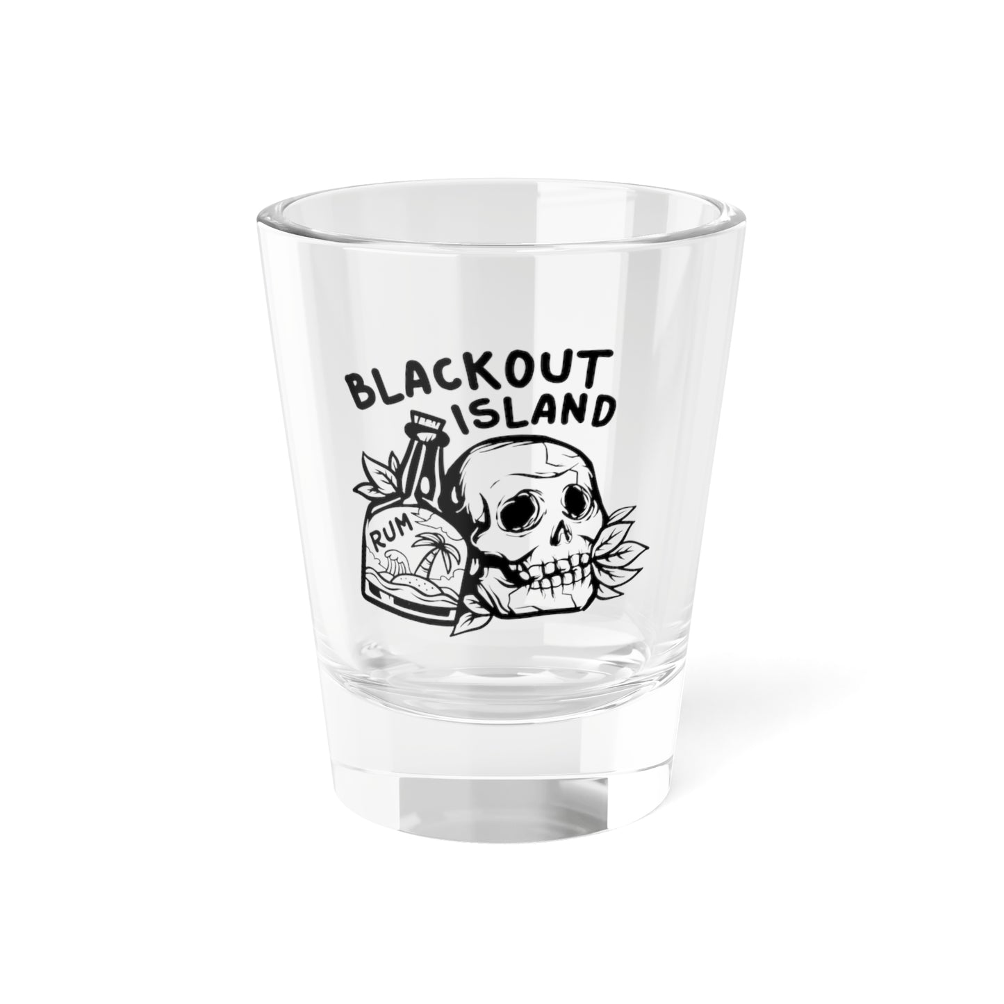 Blackout Island Logo Shot Glass, 1.5oz