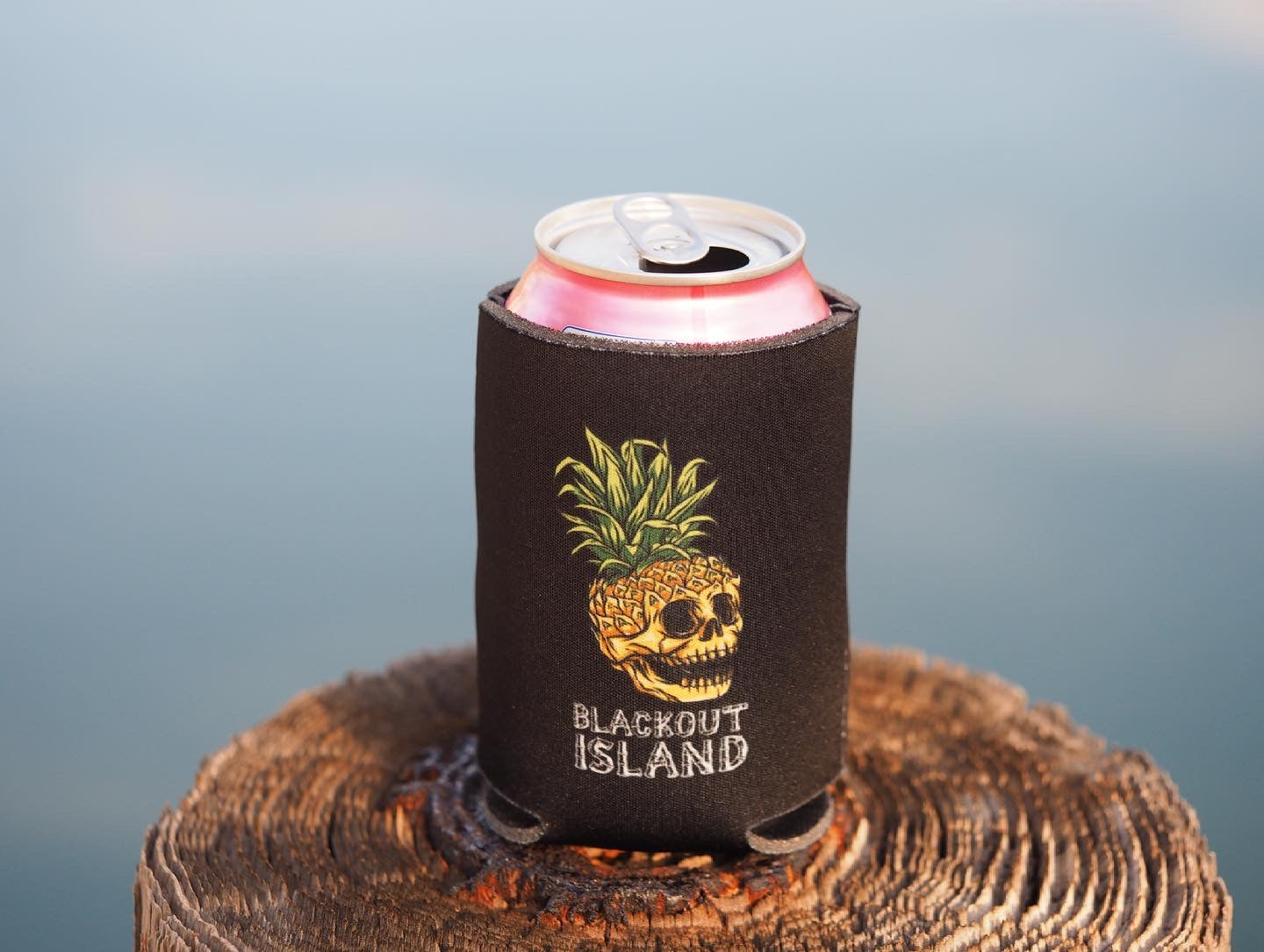 Blackout Island Pineapple Skull Drinking Can Cooler Koozie