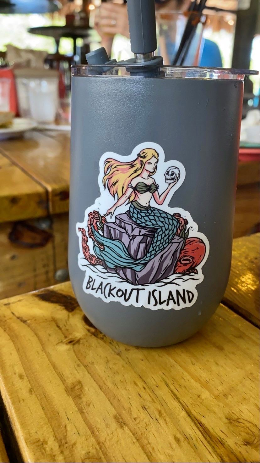 Mermaid and Skull Waterproof Sticker