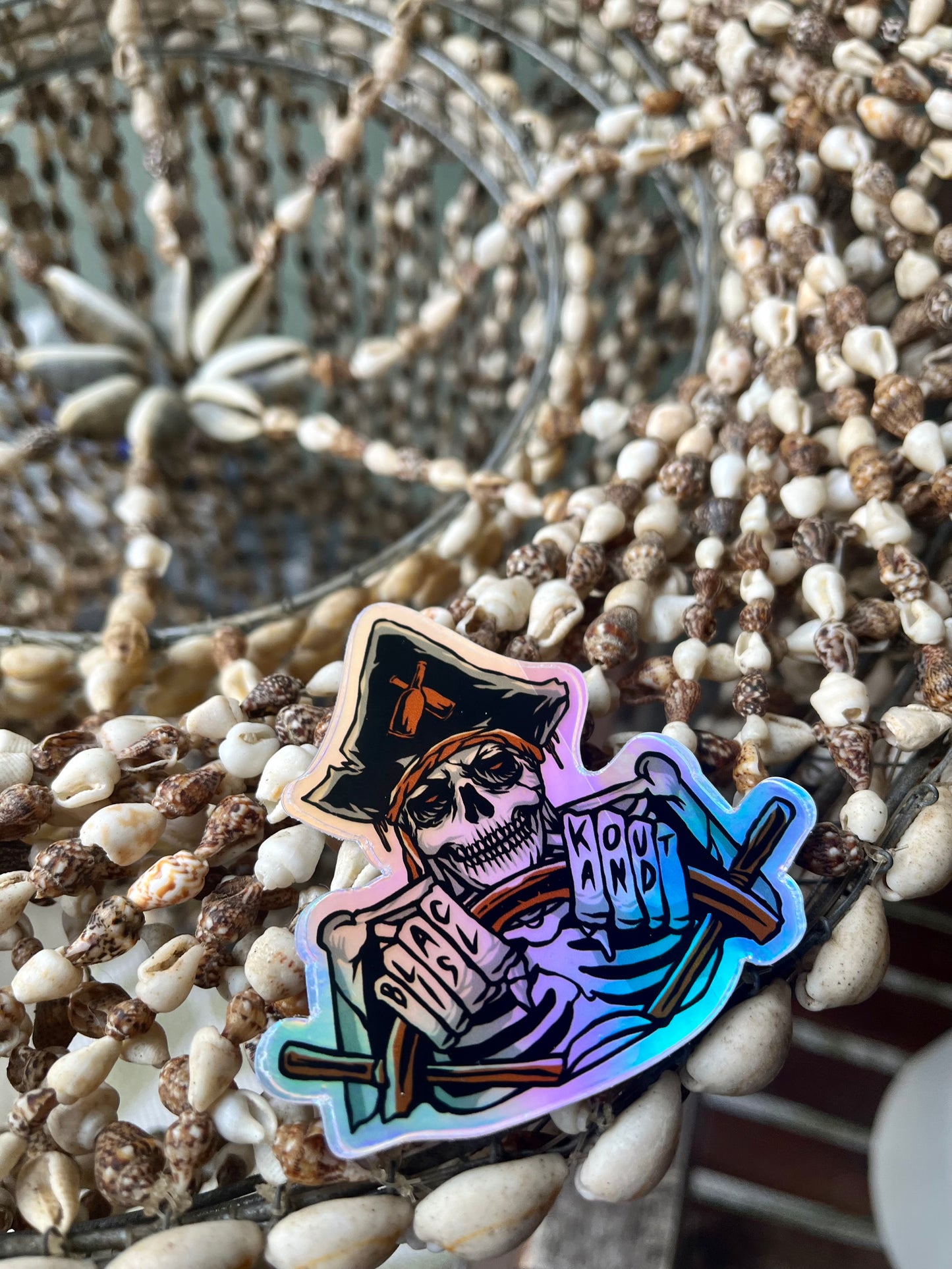 Pirate Captain Kunkle Tattoos Holographic Waterproof Sticker