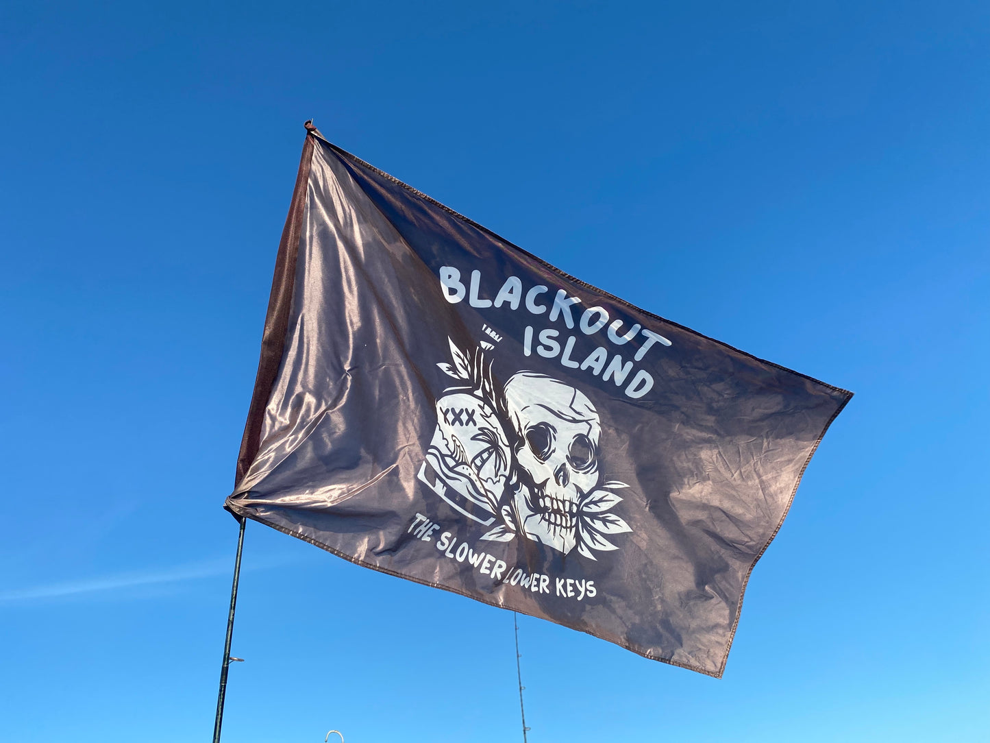 Blackout Island Logo Slower Lower Keys Boat Flag