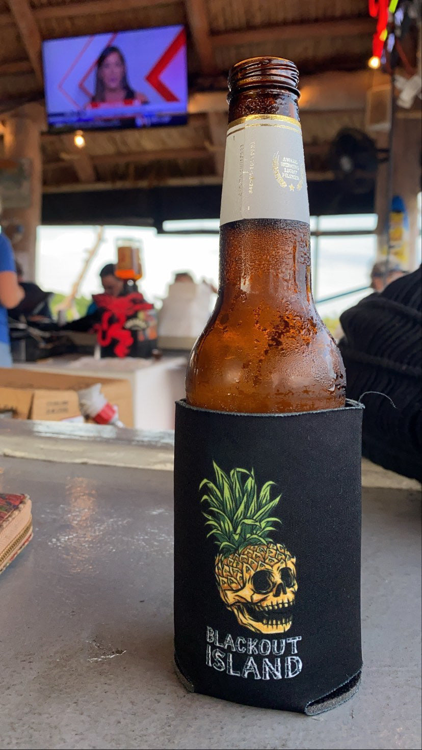 Blackout Island Pineapple Skull Drinking Can Cooler Koozie