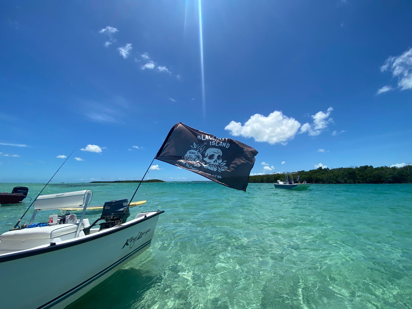 Blackout Island Logo Slower Lower Keys Boat Flag