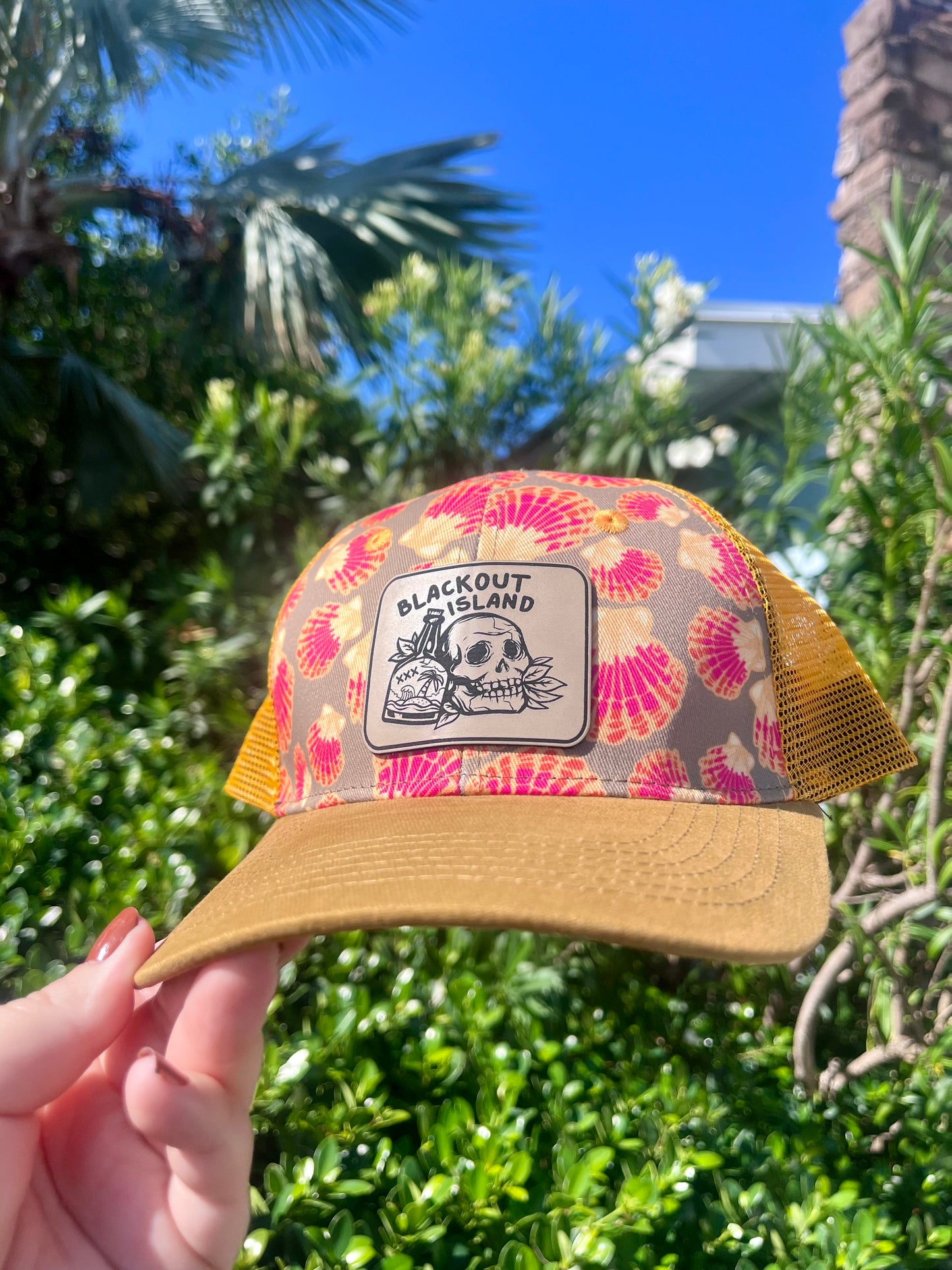 Blackout Island Shell Print SnapBack Hat