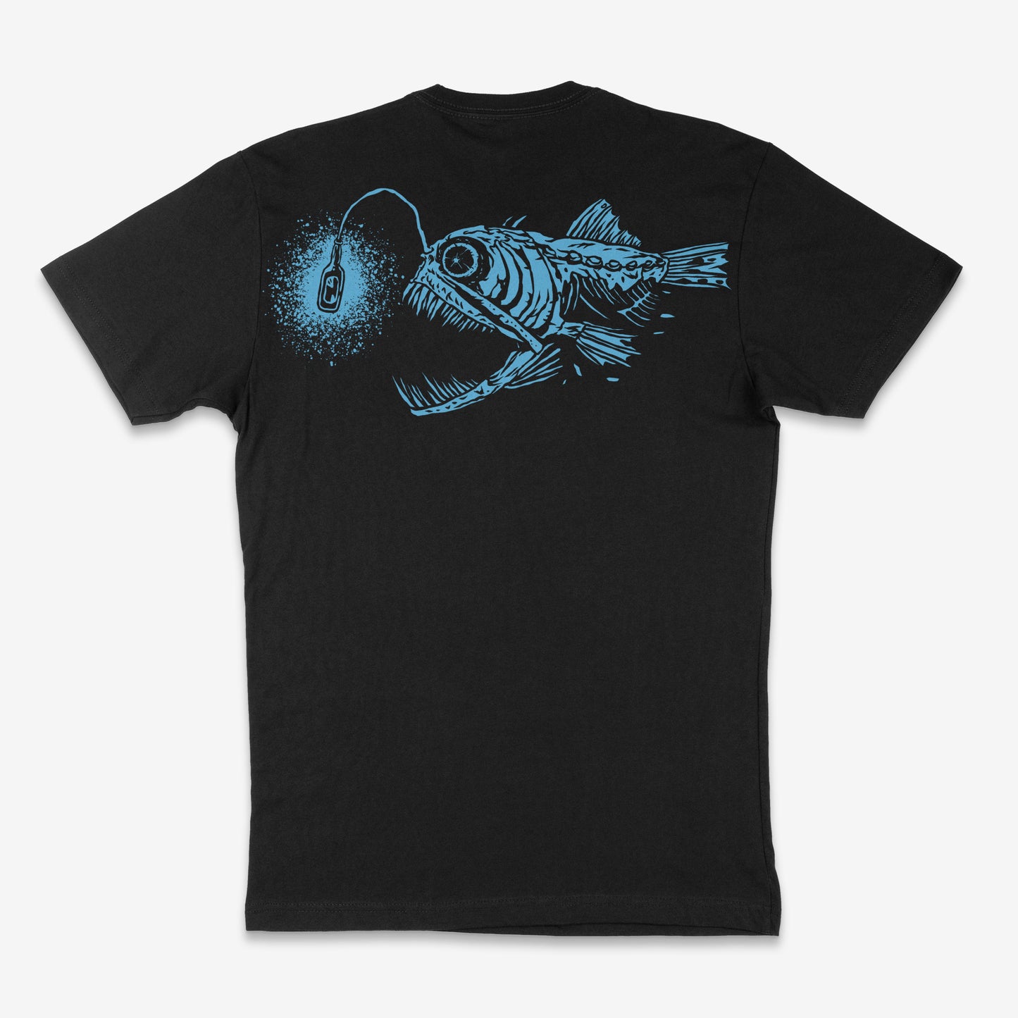 Zombie Deep Sea Angler Fish Blue T-Shirt Short Sleeve Shirt