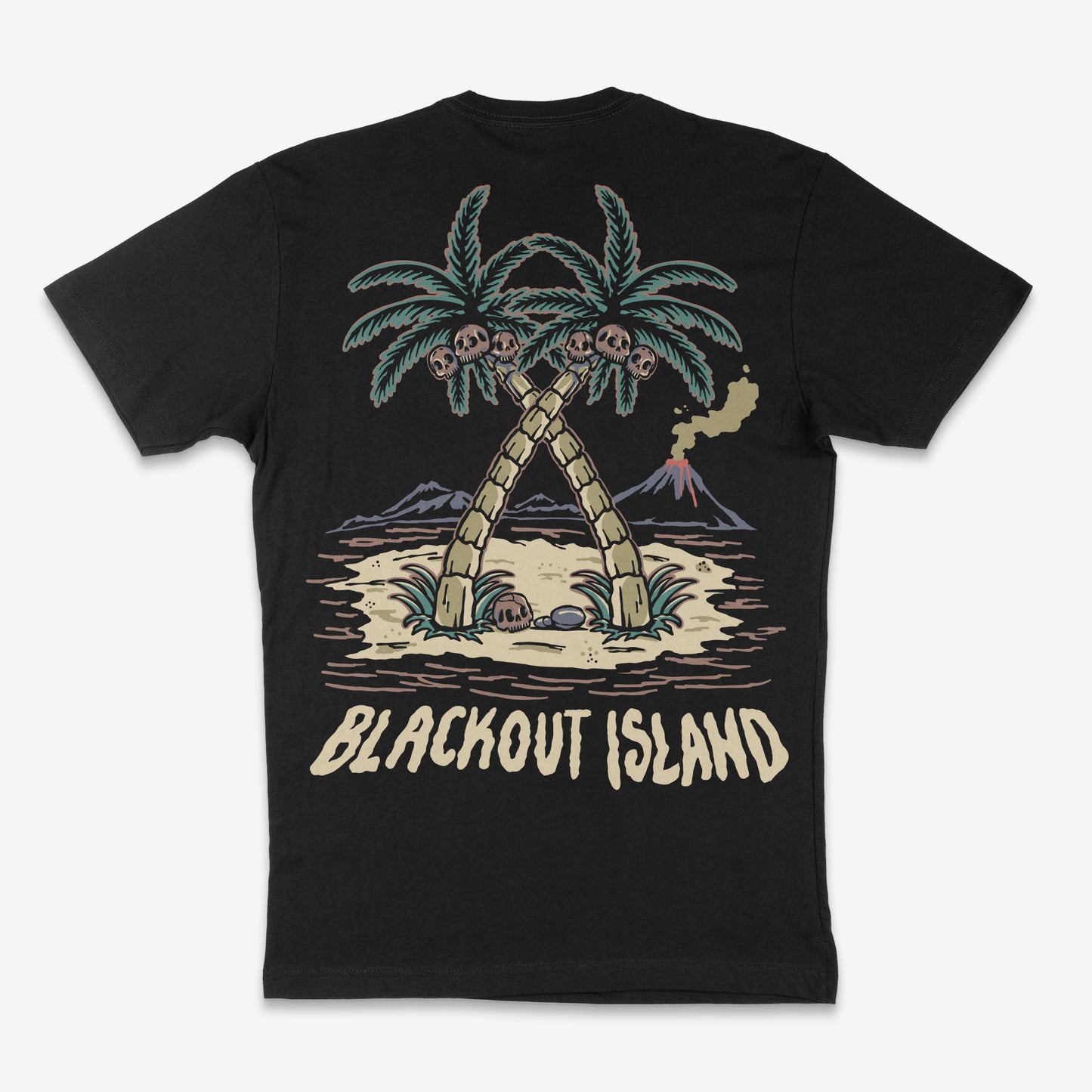 Coconut Skull Palm Tree T-Shirt Short Sleeve Shirt