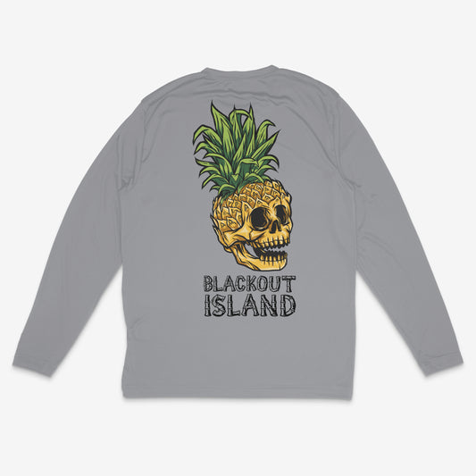 Pineapple Skull SPF Fishing Long Sleeve Performance Shirt